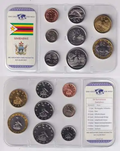 Kursmünzsatz Das Geld der Welt KMS 8 Münzen Simbabwe Stgl. im Blister (170701)