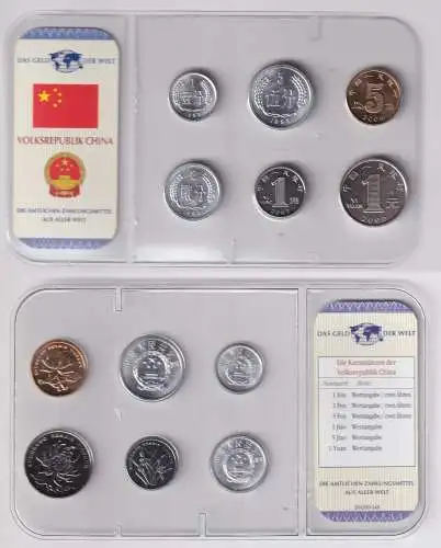 Kursmünzsatz Das Geld der Welt KMS 6 Münzen VR China Stgl. im Blister (170537)