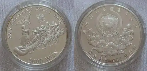 5000 Won Silber Münze Südkorea 1986 Olympiade Seoul 1988 (167067)