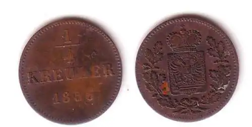 1/4 Kreuzer Kupfer Münze Schwarzburg Rudolstadt 1856 (107781)