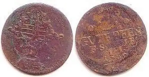 3 Pfennig Kupfer Münze Sachsen Weimar Eisenach 1760