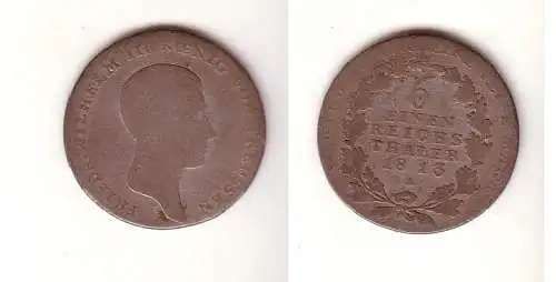 1/6 Taler Silber Münze Preussen 1813 A s