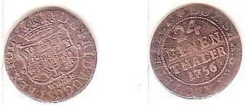 1/24 Taler Silber Münze Sachsen 1756 FWoF