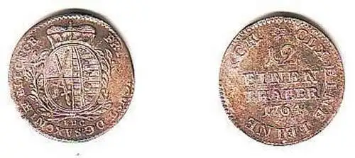 1/12 Taler Silber Münze Sachsen Friedrich August 1764
