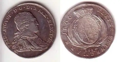 1/3 Taler Silber Münze Sachsen 1800 IEC
