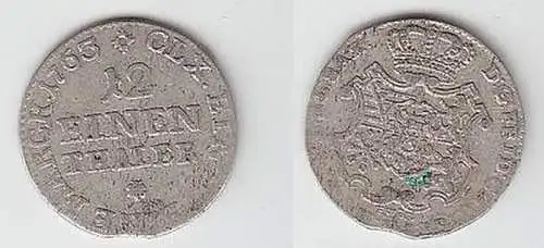 1/12 Taler Silber Münze Sachsen 1763 FWoF