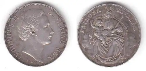 1 Vereinstaler Silber Münze Bayern Ludwig II 1866 Patrona Bavariae