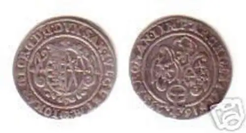 alte Silber Münze 1/24 Taler Sachsen 1623 Schwan