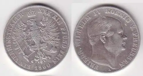 1 Vereinstaler Silbermünze Preußen Fr. Wilhelm IV.1860 A