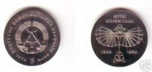 DDR Gedenk Münze 5 Mark Otto Lilienthal 1973