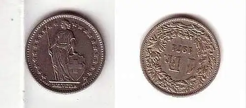 1 Franken Nickel Münze Schweiz 1971 ss+