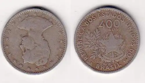 400 Reis Kupfer/ Nickel Münze Brasilien 1901