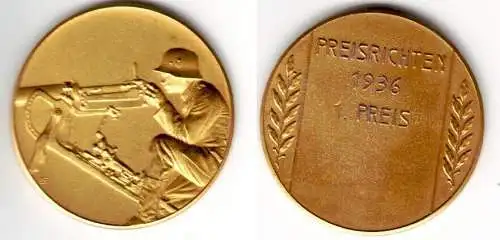 seltene Medaille Preisrichten 1. Preis 1936 für Maschinengewehrschützen (112117)