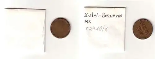 Ohne Ort (Distelhausen) alte Biermarke Messing Distel-Brauerei