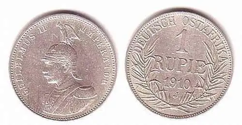 1 Rupie Silber Münze Deutsch Ostafrika DOA 1910 J