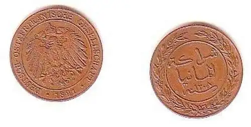 1 Pesa Kupfer Münze Deutsch Ostafrika 1891