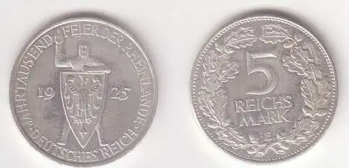 5 Mark Silber Münze 1000 Feier der Rheinlande 1925 E