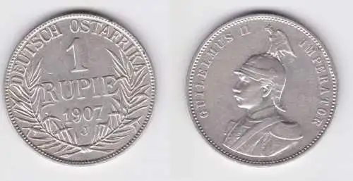 1 Rupie Silber Münze Deutsch Ost Afrika 1907 J (151891)