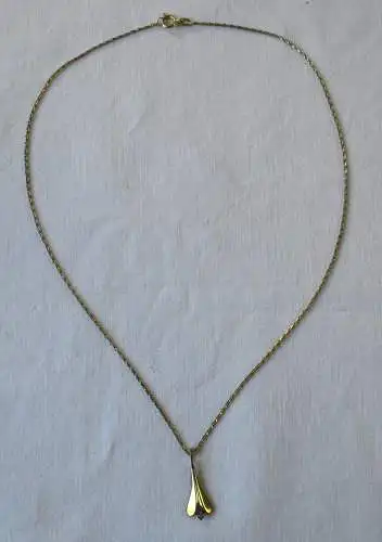 elegante 333er Gold Halskette mit violettem Edelstein Anhänger (122853)