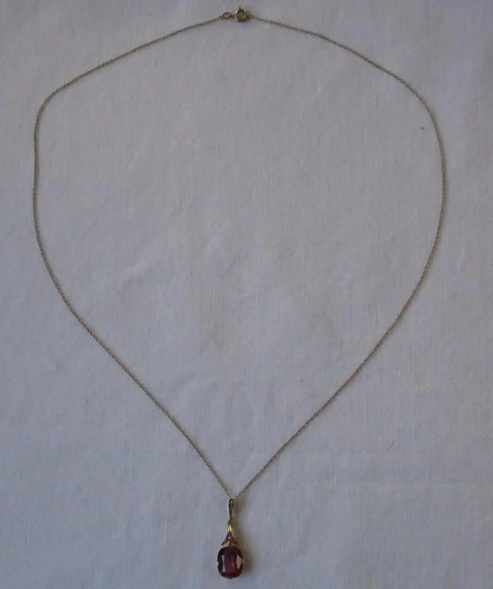 hochwertige 585er Gold Halskette mit riesigem Rubin Anhänger ca. 3,3 ct (110230) 0