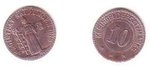 10 Pfennig Notgeld Eisen Münze Stadt Salzungen 1918