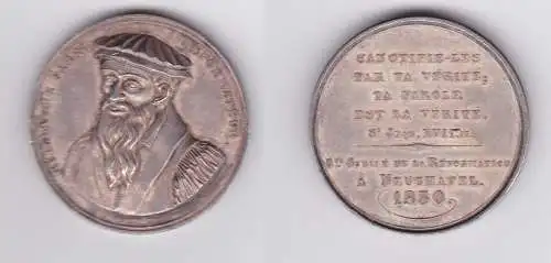 schöne Silber Medaille Schweiz Reformation Neuenburg Neuchatel 1830 (150035)
