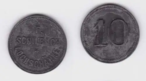 Zink Wertmarke 10 F. Schilbach Lochschänke um 1910 (105624)