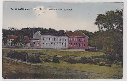 24210 Feldpost Ak Grünewald an der Elbe Gasthof zum Jägerhof 1918