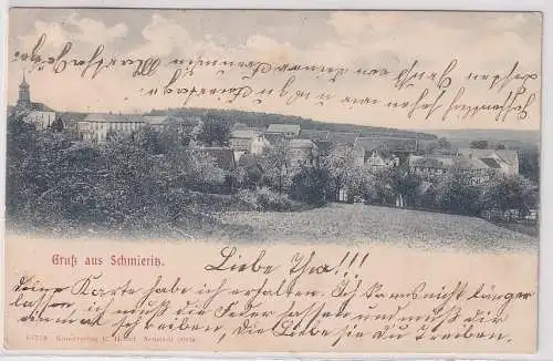33412 Ak Gruß aus Schmieritz im Saale Orla Kreis Totalansicht 1915
