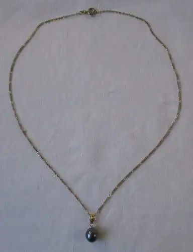elegante 333er Gold Halskette mit 585er Gold Perlen Anhänger (129596)