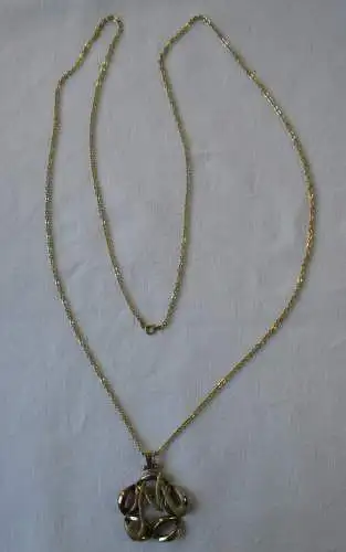 elegante 333er Gold Halskette mit Tricolor Buchstaben M Anhänger (110143)