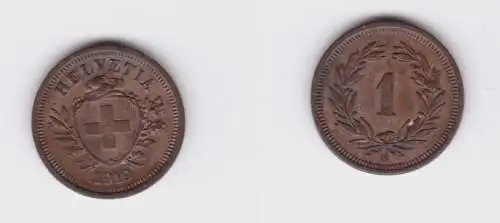 1 Rappen Kupfer Münze Schweiz 1919 B vz (107995)