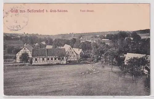 19845 Ak Gruß aus Seifersdorf bei Groß-Schirma Totalansicht 1913