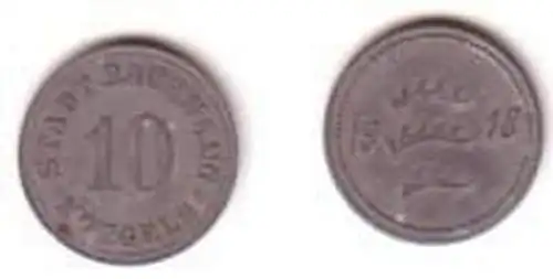 10 Pfennig Notgeld Münze der Stadt Backnang 1918