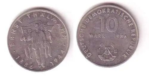 DDR Gedenk Münze 10 Mark Ernst Thälmann 1986 (110272)