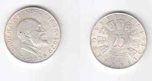 25 Schilling Silber Münze Österreich Carl Auer von Welsbach 1958 (113428)