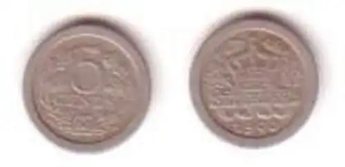 5 Cents Nickel Münze Niederlande 1908