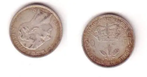 20 Franc Silber Münze Belgien 1935