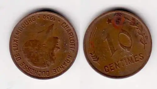 10 Centimes Kupfer Münze Luxemburg 1930