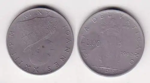100 Lira Stahl Münze Vatikanstadt 1962