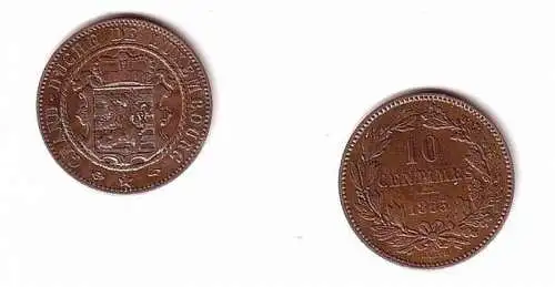 10 Centimes Kupfer Münze Luxemburg 1855