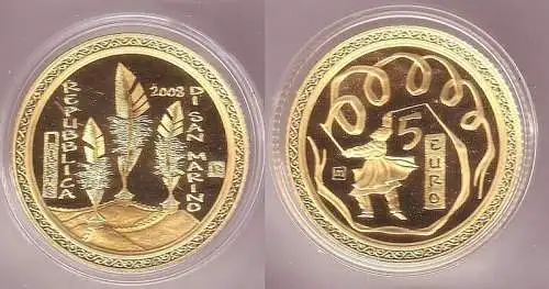 5 Euro Silber Münze San Marino 2008 Olympia Peking