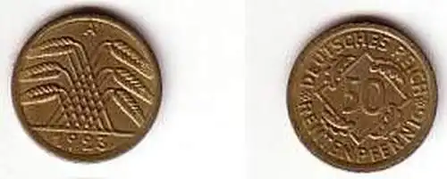 50 Rentenpfennig Münze Weimarer Republik 1923 A