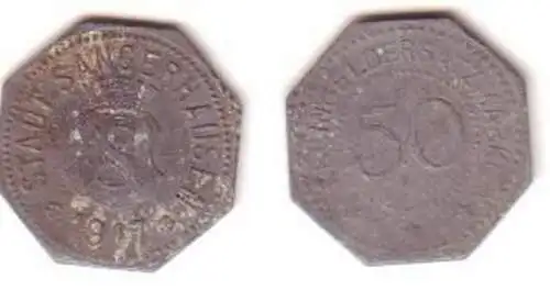 Zink Münze Notgeld 50 Pfennig Stadt Sangerhausen 1917
