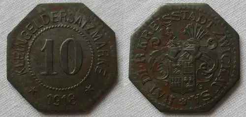 seltene Münze Notgeld Kleingeldersatzmarke 10 Pfennig Stadt Zwickau Sa. 1918