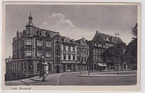 907644 AK Zeitz - Neumarkt, Straßenansicht mit Bierhaus