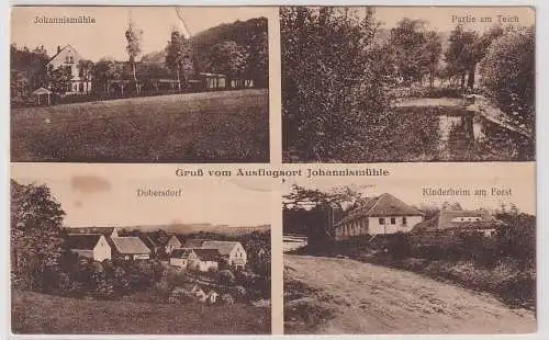 907755 AK Gruß vom Ausflugsort Johannismühle - Dobersdorf, Kinderheim am Forst