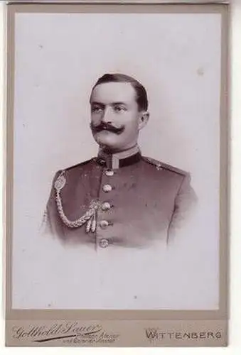 60670 Kabinett Foto Soldat mit Schützenschnur Wittenberg um 1910