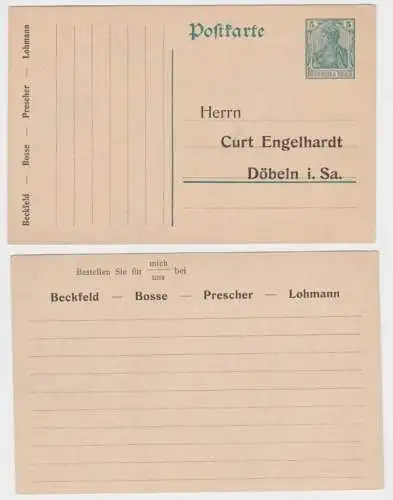 76582 DR Ganzsachen Postkarte P90 Zudruck Curt Engelhardt Döbeln in Sachsen