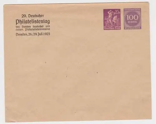 75742 DR Ganzsachen Umschlag PU 29. Dt. Philatelistentag Dresden 1923